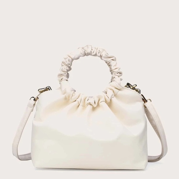 Ivory ruched satchel - Picture 2 of 3
